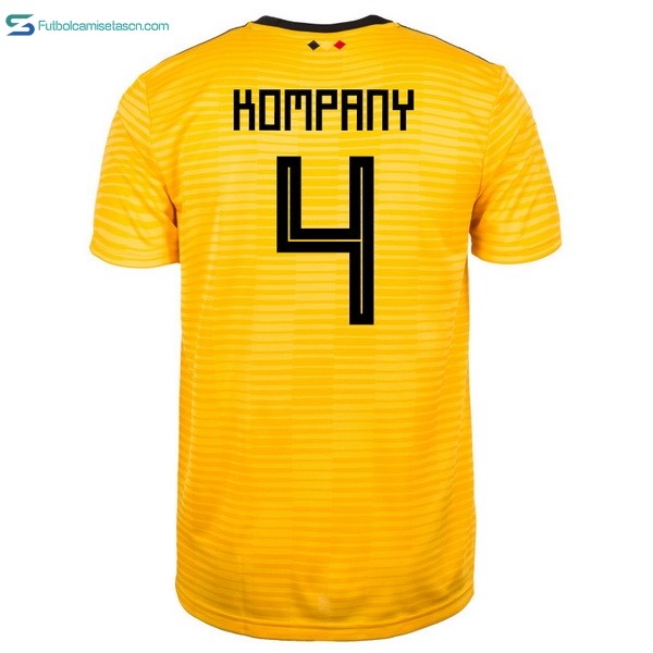 Camiseta Belgica 2ª Kompany 2018 Amarillo